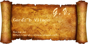 Geréb Vilmos névjegykártya